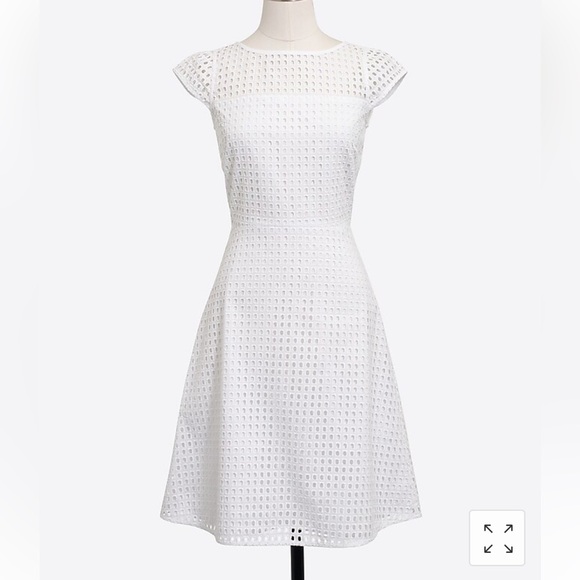 J Crew white eyelet a-line dress square neckline size 10 - Picture 4 of 10
